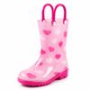 Puddle Play Rain Boots Pink Hearts Design - Size 9 Toddler view 1
