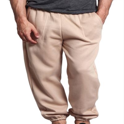VICTORIOUS Men's Elastic Cuff Fleece Sweatpants - HILLSP - Beige - X-Large