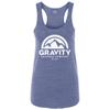Gravity Outdoor Co. Womens Racerback Tank - White Logo - Eco Blue - XL view 1