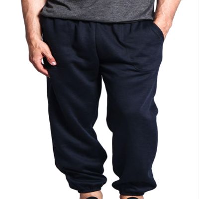 VICTORIOUS Men's Elastic Cuff Fleece Sweatpants - HILLSP - Navy - Large - GG1H