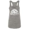 Gravity Outdoor Co. Womens Racerback Tank - White Logo - Urban Grey - S view 1