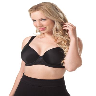Leading Lady Women's Balconette Padded Underwire Lace Bra Bra, Black Poseidon Trim, 44G