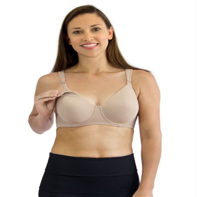 Leading Lady Women's Cool Fit Wirefree Nursing Bra, Warm Taupe, 34C