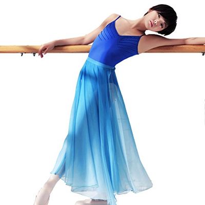 117145401 Ballet Dance Long Sheer Wrap Skirt with Tie Waist for Women Girls