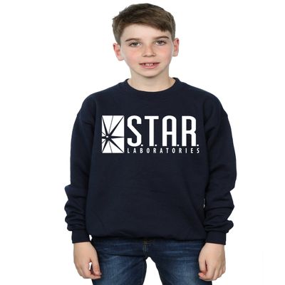 DC Comics Boys The Flash Star Labs Sweatshirt 5-6 Years Navy Blue