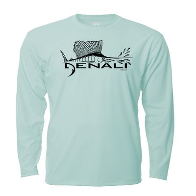 Denali Performance Mens UPF 50+ ProtectUV Mega Solar Long Sleeve T-Shirt with Denali Sailfish Logo