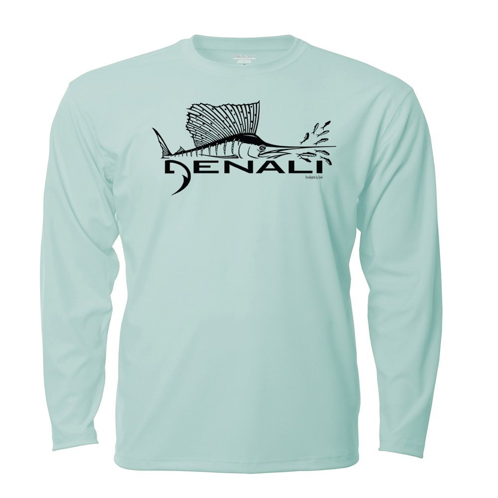 Denali Performance Mens UPF 50+ ProtectUV Mega Solar Long Sleeve T-Shirt with Denali Sailfish Logo