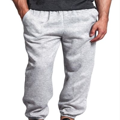 VICTORIOUS Men's Elastic Cuff Fleece Sweatpants - HILLSP - Light Grey - Large - GG1H