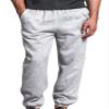 VICTORIOUS Men's Elastic Cuff Fleece Sweatpants - HILLSP - Light Grey - Large - GG1H view 1