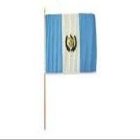 12x18 inch Guatemala flag mounted on a 24 inch (2 Foot) wooden stick staff (Super Polyester) Cloth Fabric (Sewn Edges for Durability) 12"x18" 12 x 18 for more