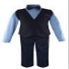 Luca Gabriel Toddler Boys' 5 Piece Vest Shirt Bow Tie Pant and Hanky Set - Blue/Navy - 2t view 1