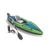 Intex Challenger K1 Kayak 1 Man Inflatable Canoe with Aluminum Oars and Hand Pump, Green/Blue view 1