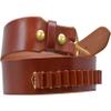 10023 100 Heavy Saddle Leather Pistol Cartridge Belt, Walnut Oil, Plain Finish view 2