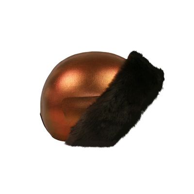COOLCASC Exclusive Bronze with Brown Fur Multisport Helmet Cover