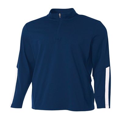 A4 Mens League 1/4 Zip Jacket, Small, Navy/White