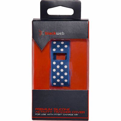 Blackweb Premium Silicone Activity Tracker Cover For Use With Fitbit Charge HR (Blue Dot)