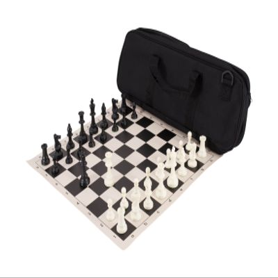 Deluxe Chess Set Combination - Triple Weighted - by US Chess Federation (Black)