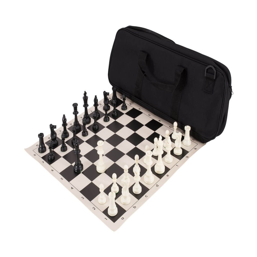 Deluxe Chess Set Combination - Triple Weighted - by US Chess Federation (Black)