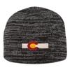 Go All Out One Size Black/Dark Grey Marled Colorado Flag Embroidered Knit Beanie Cap view 1