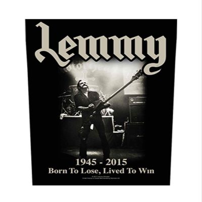 Motorhead Back Patch Lemmy Born to Lose Lived to Win Official Black 36Cm X 29Cm Size One Size
