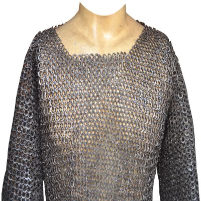 Chainmail Shirt Armor 9 MM Flat Riveted with Washer Medieval Armour SCA ABS (X-Large)