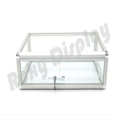 ROXYDISPLAY (SC-KDFLAT+SC-PYLED) Counter TOP Glass CASE with one Free LED Light, Standard Aluminum framing,with Front Lock