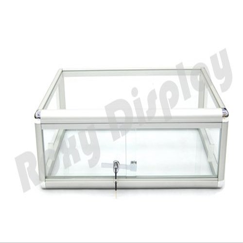ROXYDISPLAY (SC-KDFLAT+SC-PYLED) Counter TOP Glass CASE with one Free LED Light, Standard Aluminum framing,with Front Lock
