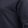 Casual Solid Long Sleeve Front Lace Up Neck French Terry Top Navy S view 3