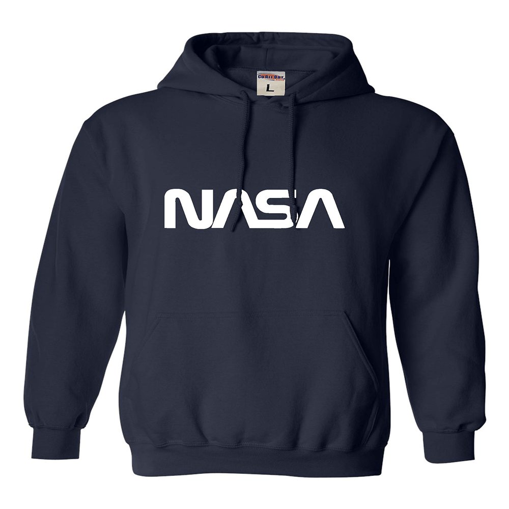 Go All Out 3X-Large Navy Blue Mens Nasa Worm Logo Sweatshirt Hoodie