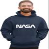 Go All Out 3X-Large Navy Blue Mens Nasa Worm Logo Sweatshirt Hoodie view 3
