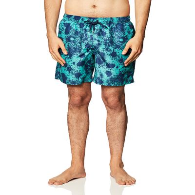 Beach Bros Men's Standard Ink Splatter, Aqua, S
