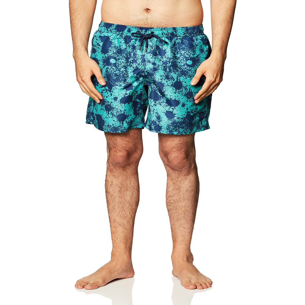 Beach Bros Men's Standard Ink Splatter, Aqua, S