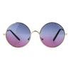SA106 Kids Child Size Hippie Round Circle Lens Tie Dye Gradient Metal Sunglasses (blue purple) view 2