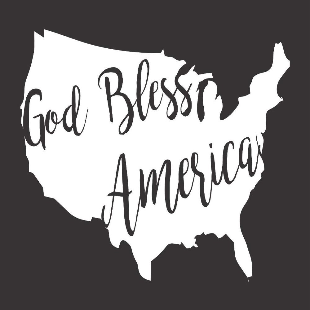 God Bless America USA - Die Cut Vinyl Window Decal/Sticker for Car/Truck