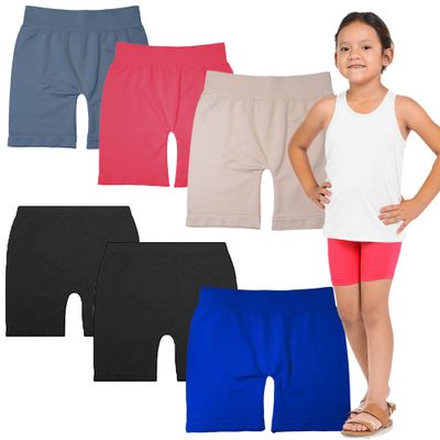 BASICO Girls Dance, Bike Shorts 6, 12 Value Packs - for Sports, Play or Under Skirts (Little Small (2-4), 6 Assorts)