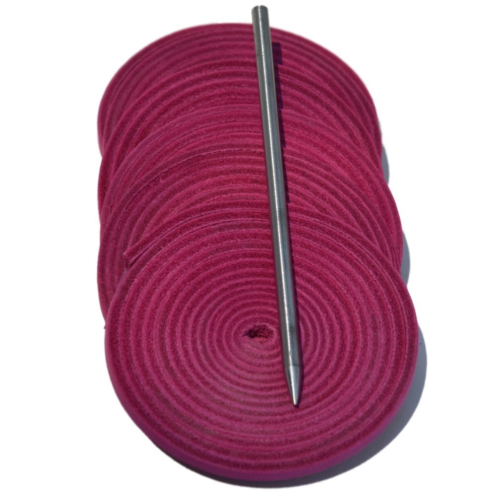 TOFL Baseball Glove Lace Kit with Needle | Six Laces, 72" Long Each Plus Needle | Pink