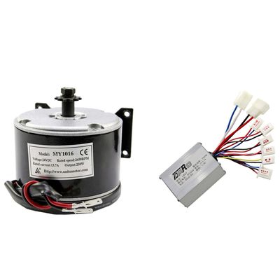 ZXTDR 24V 250W Brushed Speed Motor and Controller Set for Electric Scooter Go Kart Bicycle e Bike Tricycle Moped
