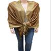 Flyingeagle Trade Double Side and Double Layered Reversible Pashmina Woven Shawl Scarf for Women (Beige) view 4