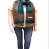 Flyingeagle Trade Double Side and Double Layered Reversible Pashmina Woven Shawl Scarf for Women (Teal) view 3
