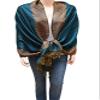 Flyingeagle Trade Double Side and Double Layered Reversible Pashmina Woven Shawl Scarf for Women (Teal) view 4