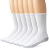davido Mens Socks crew made in italy 100% cotton 8 pairs (10-13, white/bottom gray crew) view 1