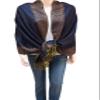 Flyingeagle Trade Double Side and Double Layered Reversible Pashmina Woven Shawl Scarf for Women (Navy Blue) view 1