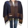 Flyingeagle Trade Double Side and Double Layered Reversible Pashmina Woven Shawl Scarf for Women (Navy Blue) view 2