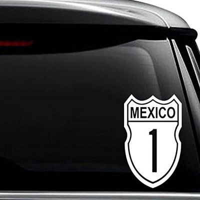 Baja Highway 1 Mexico California Decal Sticker For Use On Laptop, Helmet, Car, Truck, Motorcycle, Windows, Bumper, Wall, and Decor Size- [8 inch] / [20 cm] Tall / Color- Gloss White