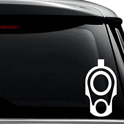 1911 45 ACP Pistol Gun Barrel Decal Sticker For Use On Laptop, Helmet, Car, Truck, Motorcycle, Windows, Bumper, Wall, and Decor Size- [10 inch] / [25 cm] Tall / Color- Gloss White