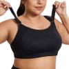 SYROKAN Front Adjustable Sports Bras for Women High Impact Wirefree Comfort No Bounce Support Workout Running Bra Black 40DD view 1