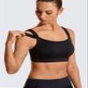 SYROKAN Front Adjustable Sports Bras for Women High Impact Wirefree Comfort No Bounce Support Workout Running Bra Black 40DD view 2
