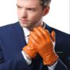 NappaNovum Men's Lambskin Leather Gloves with Warm Lining Classic Lambskin Winter Warm Touchscreen Gloves (XXL, Tan) view 3