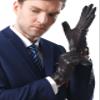 NappaNovum Men's Lambskin Leather Gloves with Warm Lining Classic Lambskin Winter Warm Touchscreen Gloves (M, Dark Brown Touch) view 1