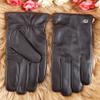 NappaNovum Men's Lambskin Leather Gloves with Warm Lining Classic Lambskin Winter Warm Touchscreen Gloves (M, Dark Brown Touch) view 4
